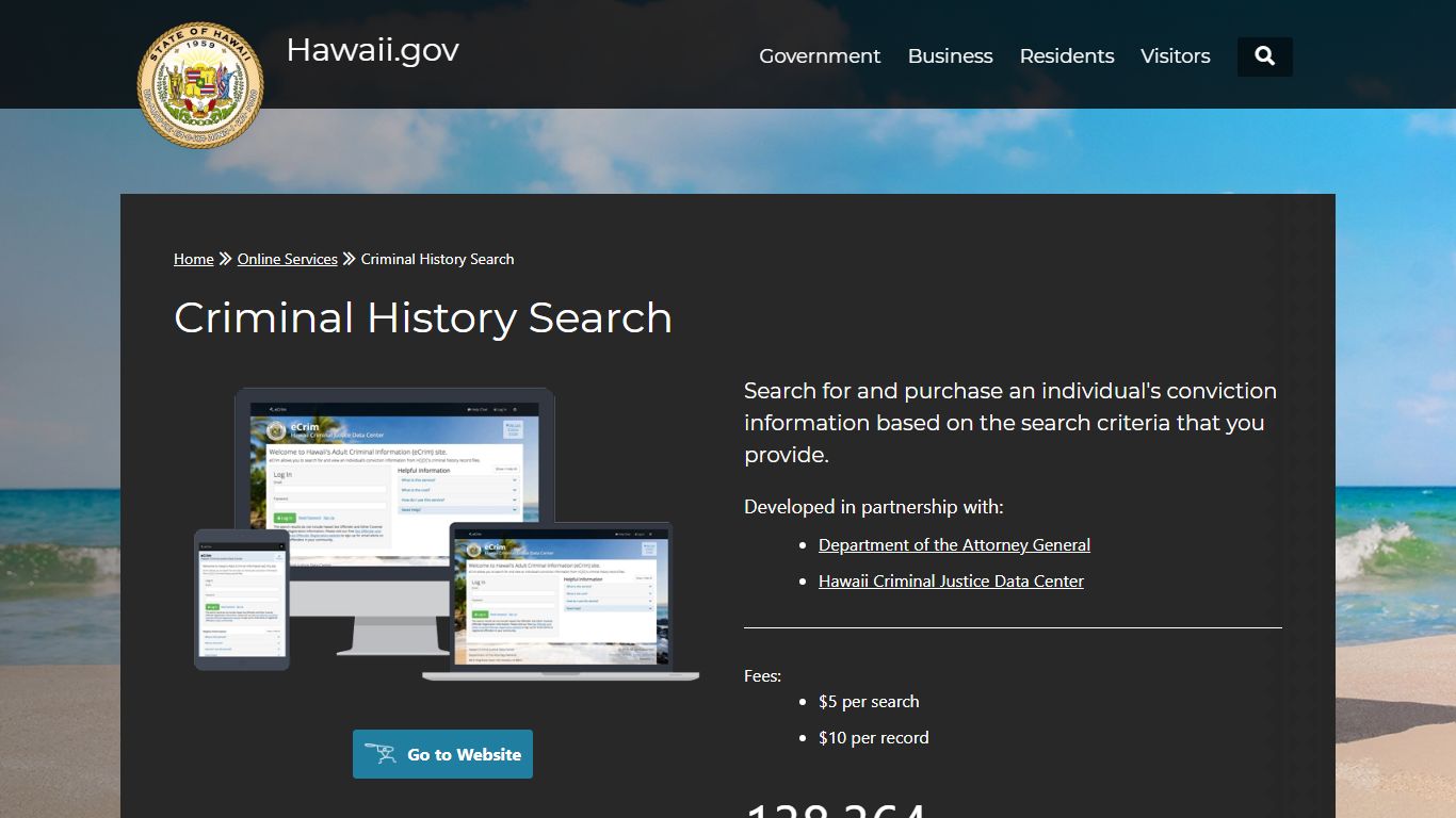 Hawaii.gov | Criminal History Search